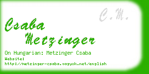 csaba metzinger business card